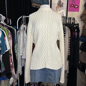 Guess Women's Cream Cable Knit Sweater